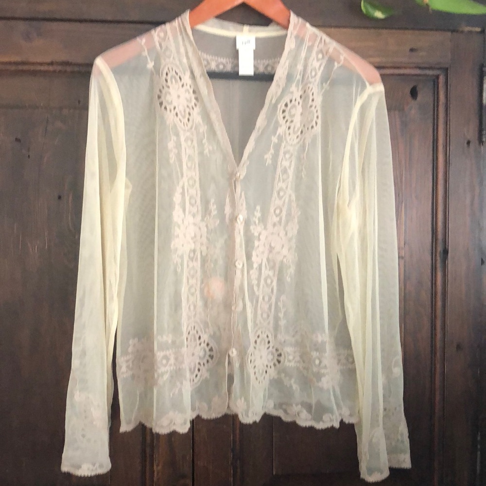 Sheer lacy blouse